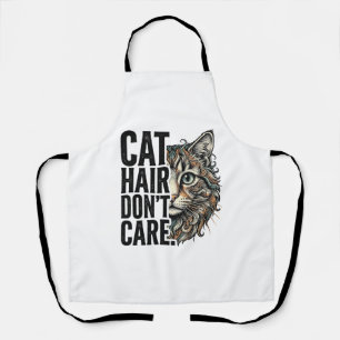 Cat Hair Don’t Care Vintage Engraving Cat Shirt De Apron