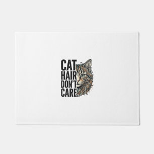 Cat Hair Don’t Care Vintage Engraving Cat Shirt De Doormat