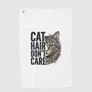 Cat Hair Don’t Care Vintage Engraving Cat Shirt De Golf Towel