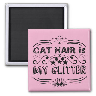 Cat hair Glitter  rose Magnet