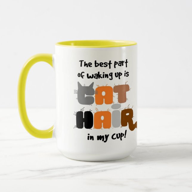 Cat Hair In My Cup Humourous Cat Lover Mug (Left)