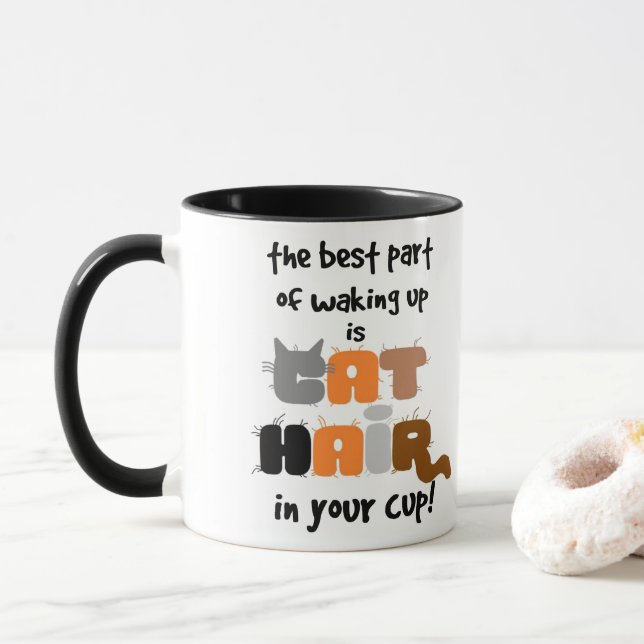 Cat Hair In Your Cup Humourous Cat Lover Mug (With Donut)
