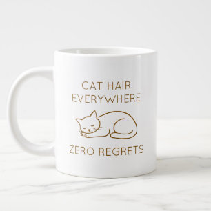Cat hair zero regrets large coffee mug