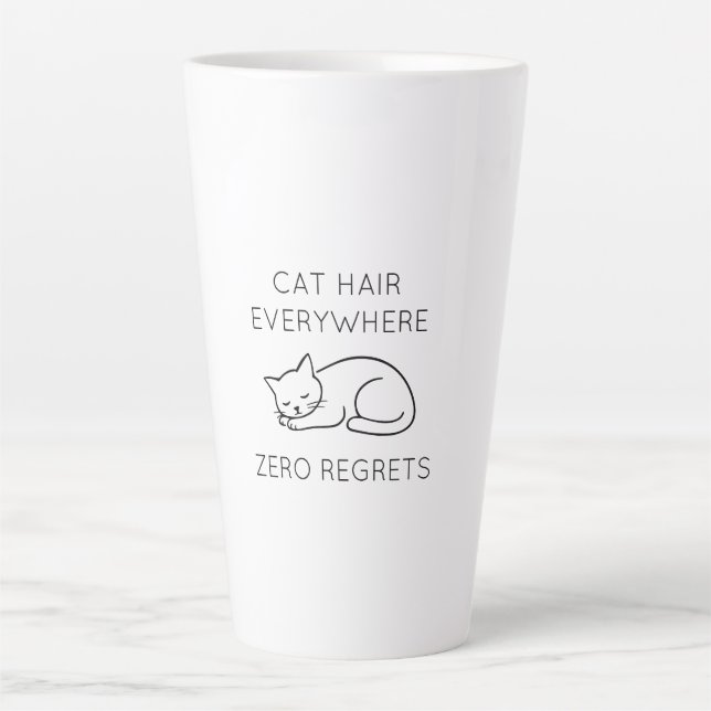 Cat hair zero regrets latte mug (Front)
