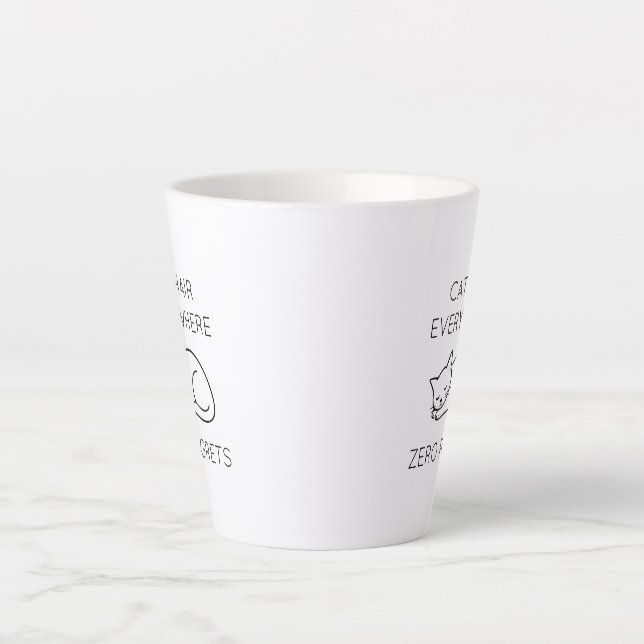 Cat hair zero regrets latte mug (Front)