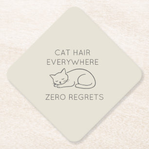 Cat hair zero regrets paper coaster