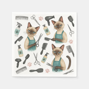 Cat Hairdresser is working for Cat Lovers Napkin