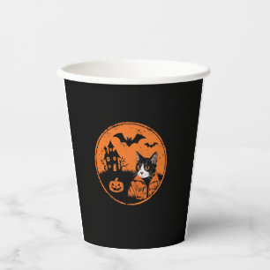Cat Halloween Art 2024 Kitten Cats Men Women Kids Paper Cups