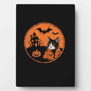 Cat Halloween Art 2024 Kitten Cats Men Women Kids  Plaque