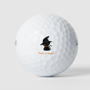 Cat Halloween Black Animal Fantasy October Autumn. Golf Balls