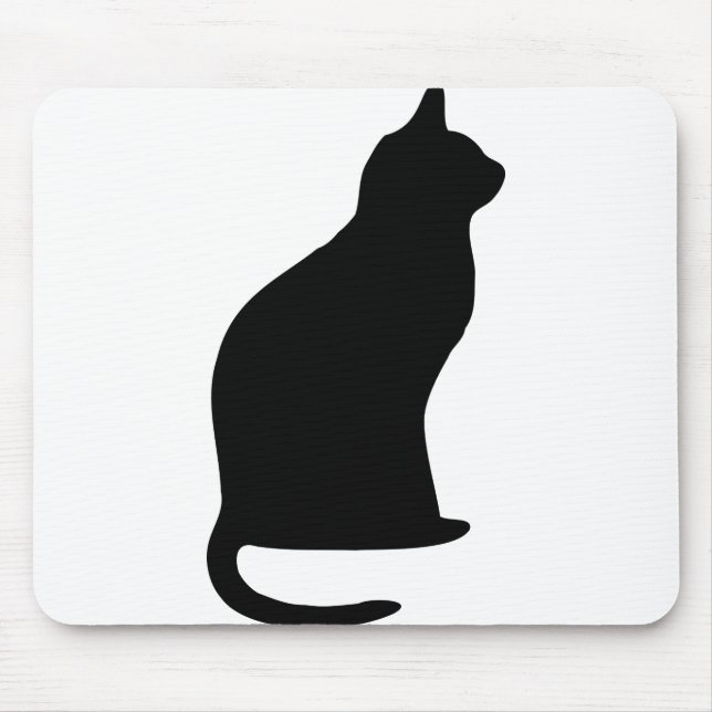 Cat Halloween Black Silhouette Mouse Pad (Front)