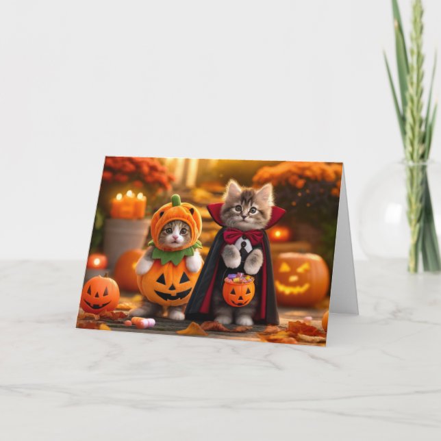 Cat Halloween Card, Halloween Cat Card (Front)