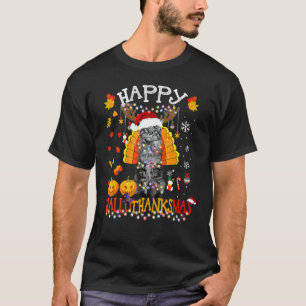 Cat Halloween Christmas Happy Hallothanksmas Thank T-Shirt
