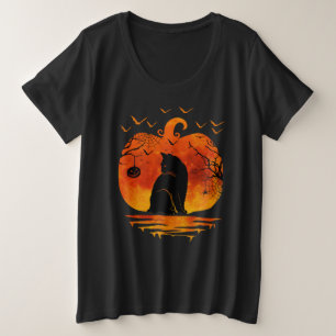 CAT HALLOWEEN COSTUME PUMPKIN CATS LOVER FALL SEAS PLUS SIZE T-Shirt