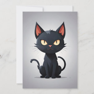 Cat Halloween Cute Adorable Funny Animal Cartoon Invitation