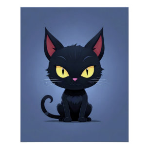 Cat Halloween Cute Adorable Funny Animal Cartoon Poster