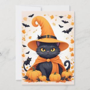 Cat Halloween Cute Adorable Funny Animal Cartoon  Save The Date