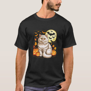 Cat Halloween Cute Persian Cat Pumpkin Spooky Kitt T-Shirt