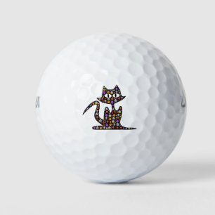 Cat Halloween Emoji Scary Frightful Spooky Icons Golf Balls