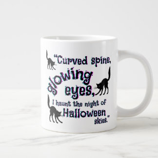 cat halloween, glowing eyes large coffee mug