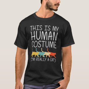 Cat Halloween Human Costume Feline Pet Kitty Easy T-Shirt