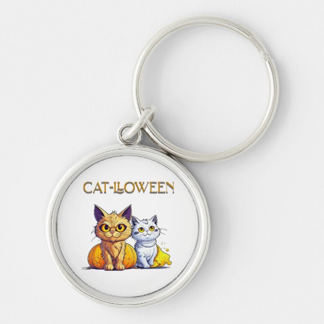 Cat Halloween  Key Ring (Front)
