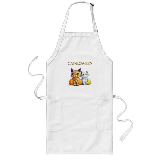 Cat Halloween  Long Apron (Front)