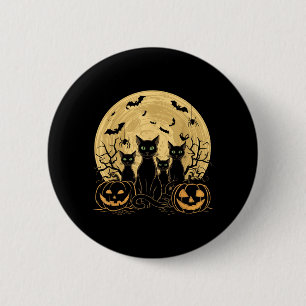 Cat Halloween Moon 6 Cm Round Badge