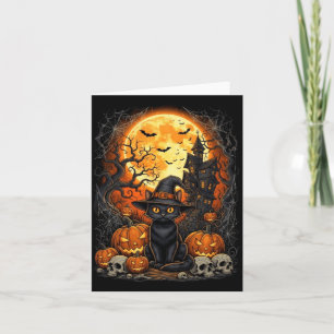 Cat Halloween Pumpkin Black Performance Card