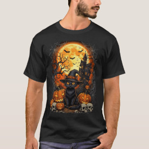 Cat Halloween Pumpkin Black Performance T-Shirt