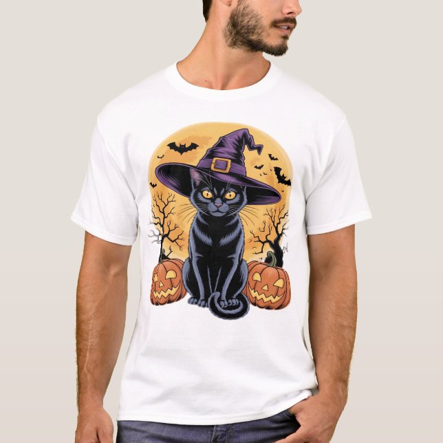 Cat Halloween Pumpkin Essential T-Shirt (Front)