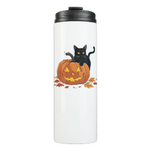 Cat Halloween Pumpkin For Women Men Kids  Thermal Tumbler