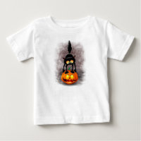 Cat Halloween Scared Cartoon Character standing on