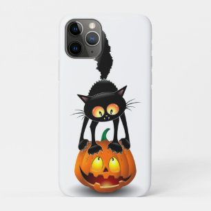 Cat Halloween Scared Cartoon on Pumpkin Case-Mate iPhone Case