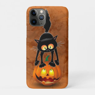 Cat Halloween Scared Cartoon on Pumpkin Case-Mate iPhone Case