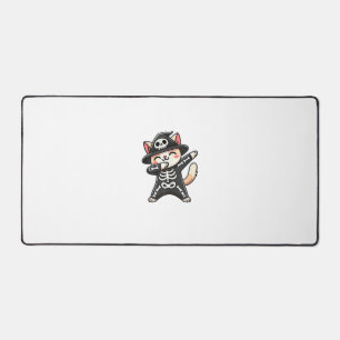 Cat Halloween Skeleton Cute Cat Kids Desk Mat