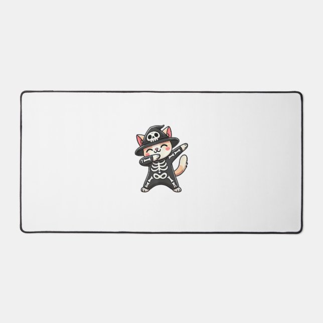 Cat Halloween Skeleton Cute Cat Kids  Desk Mat (Front)