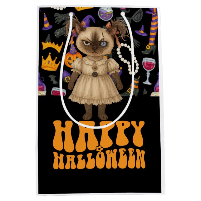 Cat Halloween  Small Gift Bag (Front)