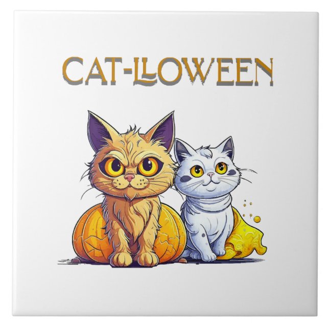 Cat Halloween  Tile (Front)