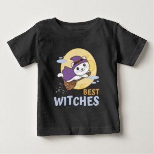 Cat Halloween Witch Children Witches Best Witches Baby T-Shirt