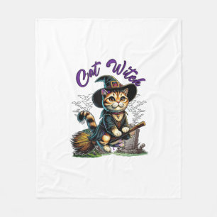 Cat Halloween Witch Costume Farmer Family Kids Tod Fleece Blanket