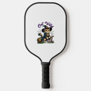 Cat Halloween Witch Costume Farmer Family Kids Tod Pickleball Paddle