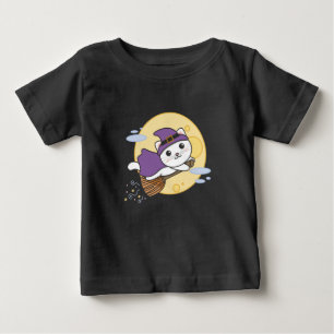 Cat Halloween Witch Kids Witch Costume Baby T-Shirt