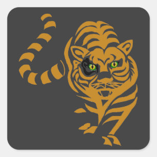 Cat Happy and Healthy Square Sticker
