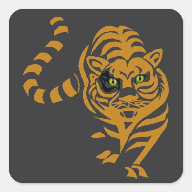 Cat Happy and Healthy Square Sticker (Front)