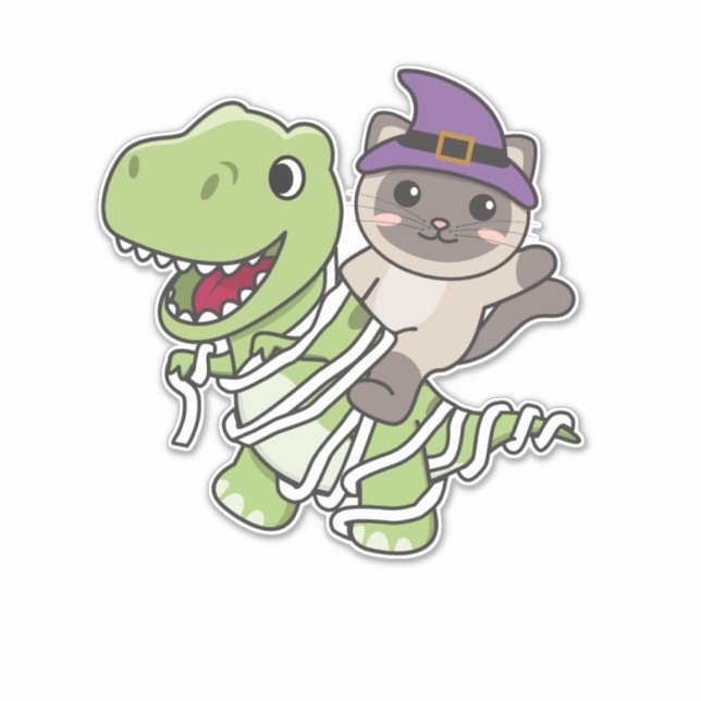Cat Happy Halloween T-rex Mummy Costume (Front)
