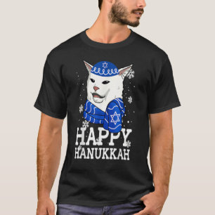 Cat Happy Hanukkah Meowzel Tov Menorah Jewish Holi T-Shirt
