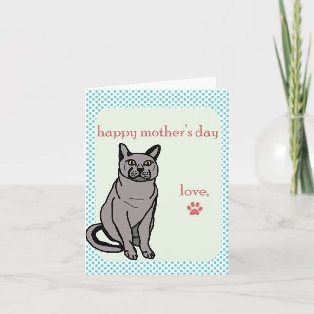 Cat happy mother's day card (Front)