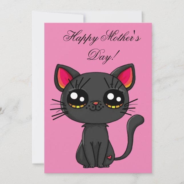 Cat Happy Mother's Day  Invitation (Front)