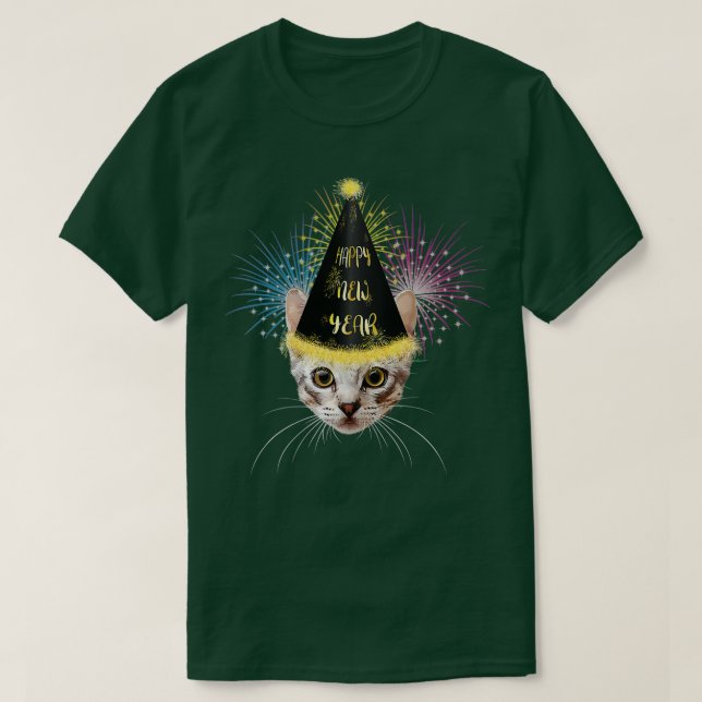 Cat Happy New Year 2023 New Years Eve Party   1  T-Shirt (Design Front)